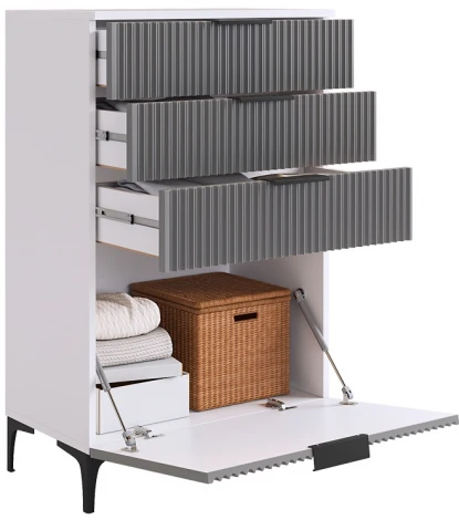 Зефир Комод Mebelson (ЛДСП,МДФ,Металл/Светлое дерево,Серый) арт.171919,3263