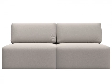 Диван прямой модульный Лига-060 НПБ (ЛДСП,Брус,Фанера/Пластик/Замша/Бежевый) Лига Диванов 129468