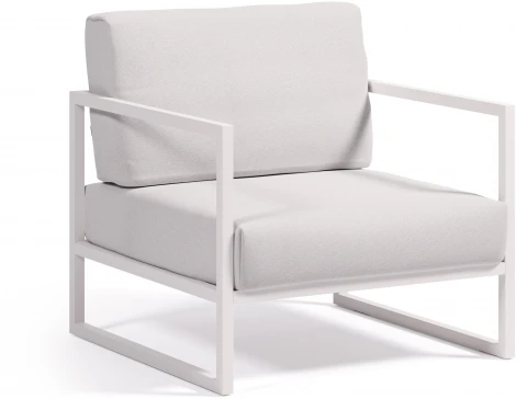 Кресло из ротанга La Forma (ex Julia Grup) Comova (Белый/ Пена,Металл,Алюминий,Искусственные волокна)