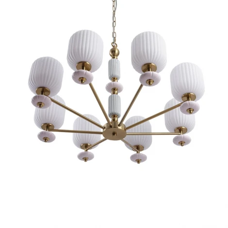 Подвесная люстра Lumion Alegra 8334/8 бронза/белый, металл/керамика/стекло E27 8*40W 220V (на цепи)