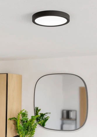 Настенно-потолочный светильник с регулировкой цветовой температуры Eglo Fueva 6 901325 11,5W(LED) 2700K, 4000K, 6500K, пластик, черный, белый