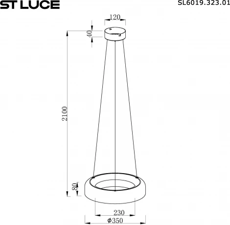 Подвесной светильник ST Luce Foray SL6019.323.01 Латунь/Дымчатый, Белый LED 1*18W