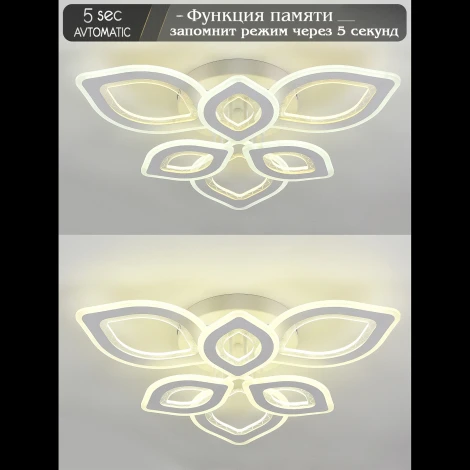 Потолочная люстра светодиодная Natali Kovaltseva Angel LED LAMPS 81198 с пультом ДУ, моб. приложением 240W, белый, LED (регулировка яркости, 220V)