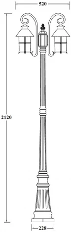 Наземный фонарь Oasis Light CAIOR 1 81509A/18 Gb (220V, фонарь, IP44)