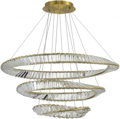 Подвесной светильник ярусный ST Luce Ritorto SL6204.301.03 Латунь/Прозрачный LED 1*97W 4000K (220V, на тросе, круглые)