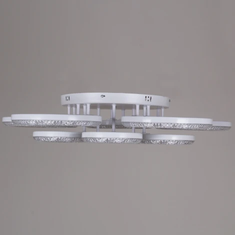 Потолочная люстра светодиодная на штанге с пультом с регулировкой цветовой температуры, яркости и с ночным режимом Reluce 87120-0.3-5+5C WH