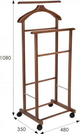 Вешалка костюмная на колесах В 22Н средне-коричневый от фабрики Mebelik