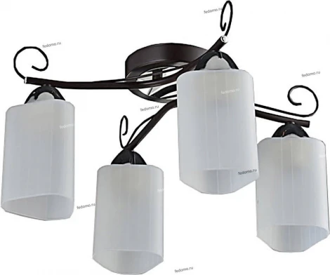 Люстра потолочная Toscom Catrin, 4 плафона, венге с хромом и белым