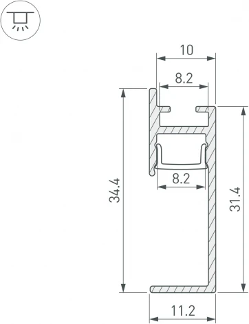 Профиль PLINTUS-H35-F-2000 WHITE (Arlight, Алюминий) 043605