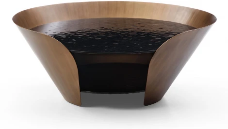 Стол журнальный ESF CT6123 (D100,3) закаленное стекло/бронзовый/Закаленое стекло,Металл