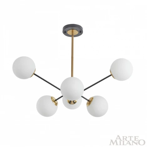 Потолочная люстра на штанге Arte Milano 279808/6 BK/GD (220V, шарики)