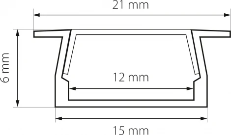 Профиль встраиваемый с прямоугольным рассеивателем Lightstar Profiled 419110
