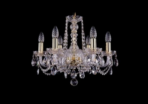 Подвесная люстра Bohemia 1402 1402/6/160/G (220V, хрусталь, на цепи, подсвечник, свеча)