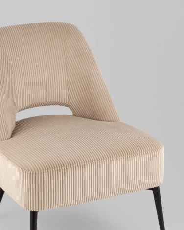 Кресло лаунж Stool Group Бостон велюр рельефный бежевый арт.УТ000039984