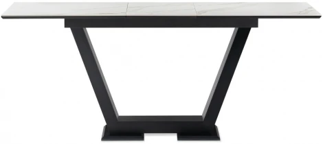 Стол на тумбе Woodville Иматра 140х80х76 белый мрамор / черный 532384
