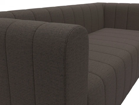 Диван прямой Лига-073 (ДСП,Фанера/Пластик/Рогожка/Коричневый) Лига Диванов 129981