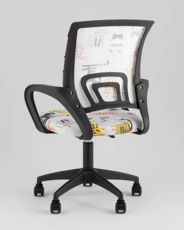 Кресло офисное TopChairs Simple SN Junior принт Blue Cats пластик черный TopChairs УТ000042085