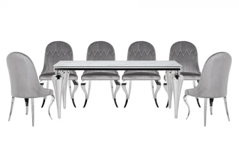 Обеденная группа Woodville Карли white / gray