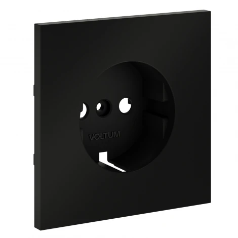 Накладка для розетки с заземлением Voltum S70 VLS000608 (черный матовый)