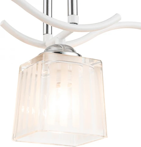 Потолочная люстра на штанге Escada Prisma 535/3PL 3х40Вт E27, металл/стекло, белый/хром (220V)