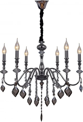 Подвесная люстра ILLUMICO IL2370-6POR-39 CR (220V, хрусталь, на цепи, подсвечник, свеча)