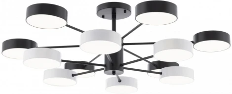 Потолочная люстра светодиодная на штанге Arte Milano Ferrara 250906/12B Bk/Wh (220V, круглые)