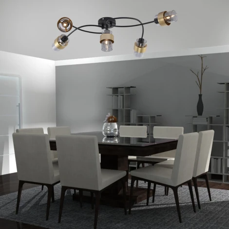 Потолочная люстра Escada Hurricane 1139/5P Black/Gold E14*40W