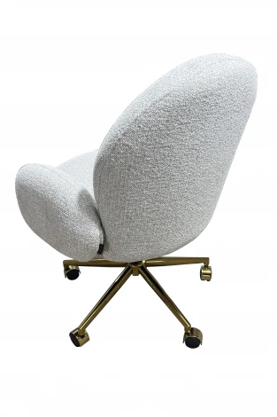 Кресло IST-CASA офисное Клауд PRO BS1239-WT, белый крем/золото