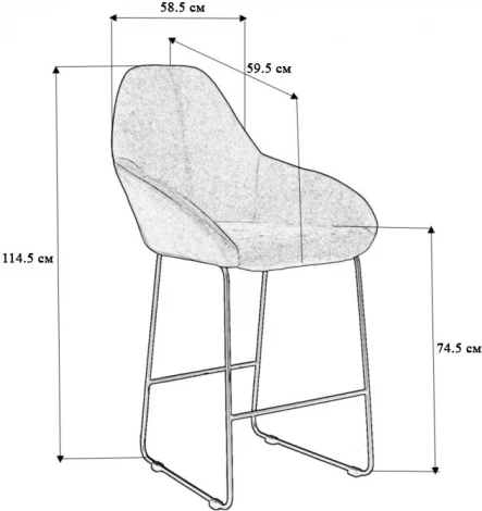 Стул бар Kent Желт/Линк Золото R-Home арт.4101198h_ЖелтЗолот_БАР