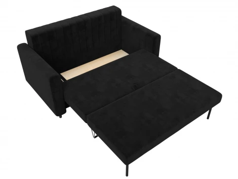 Диван прямой Лига-070 (ЛДСП,Брус,Фанера/Дерево/Велюр/Черный) Лига Диванов 129748