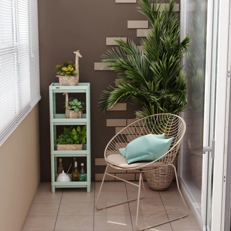 Стеллаж Sheffilton SHT-SS25-4 пастельно-зелёный 5392409404