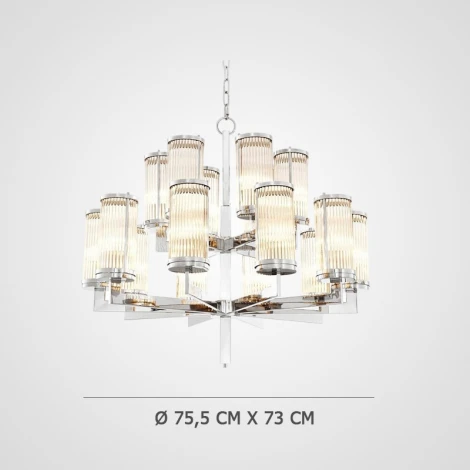 Подвесная люстра ярусная Сilindery Silver D75 By ImperiumLoft Сilindery01 (220V, на цепи)
