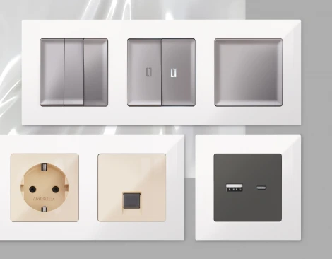 Рамка Ambrella Volt ALFA Techno (Белый глянец) 4-ая AF220104