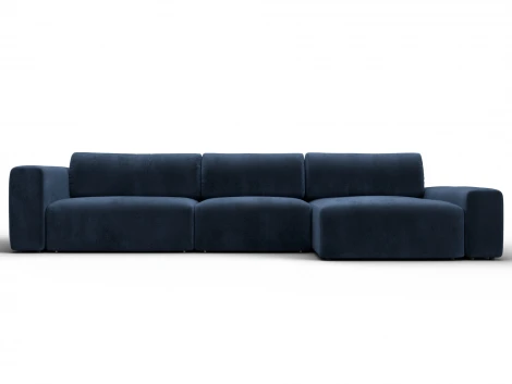 Диван угловой Лига-066 НПБ Лонг угол правый (ЛДСП,Фанера,Брус,Велюр/Синий) Лига Диванов 131227