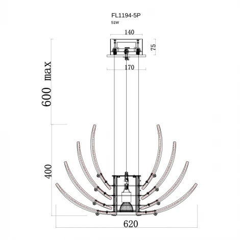 Подвесная люстра Fluorite Florencia FL1194-5P