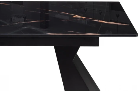 Стеклянный стол Woodville Денхольм 240(290)х100х75 обсидиан / черный 553549