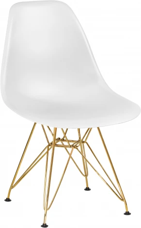 Стул обеденный DSR (ножки золотые, цвет белый (W-02))