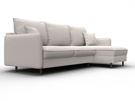 Диван угловой Лига-064 НПБ угол универсальный (ДСП/Дерево/Замша/Бежевый) Лига Диванов 129639