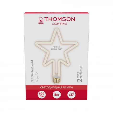 Лампочка светодиодная филаментная белая трубка E27 8W Thomson Deco Big Star TH-B2407