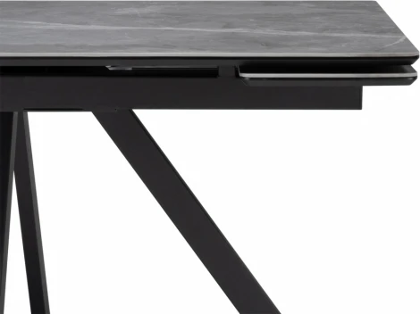 Керамический стол Notta Вилли 140(200)х80 серый мрамор larka grey / черный арт.612898