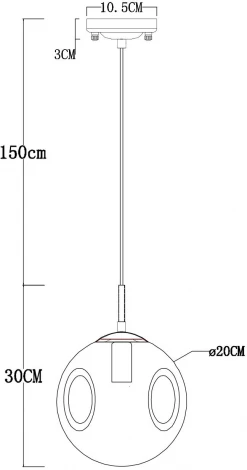 Подвесной светильник Arte Lamp Tureis A9920SP-1PB (220V, на проводе, шар)