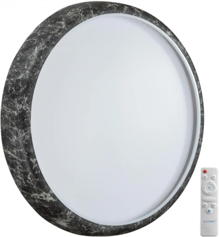 Настенно-потолочный светильник Sonex Mramo Black 7639/EL COLOR SN пластик/черн. мрамор LED 70Вт 3000-6000K D510 IP43 пульт ДУ (220V, круглые)