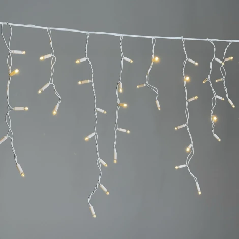 Гирлянда Бахрома 3,1 x 0,5 м тепло-белая 220В, 120 LED, провод белый каучук 2,3мм, IP65 Laitcom ECO120-8-2WW