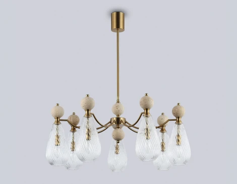 Потолочная люстра на штанге с травертином Ambrella Ceramo Modern LH53287