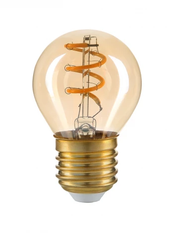 Лампочка светодиодная филаментная прозрачный/бежевый шар E27 6W Hiper Deco HL-2219