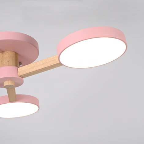 Потолочная люстра Wi-Fi на штанге Turna 3 Pink By ImperiumLoft Turna01 (LED, 220V, пульт управления, голосовое управление, умный дом - Алиса)