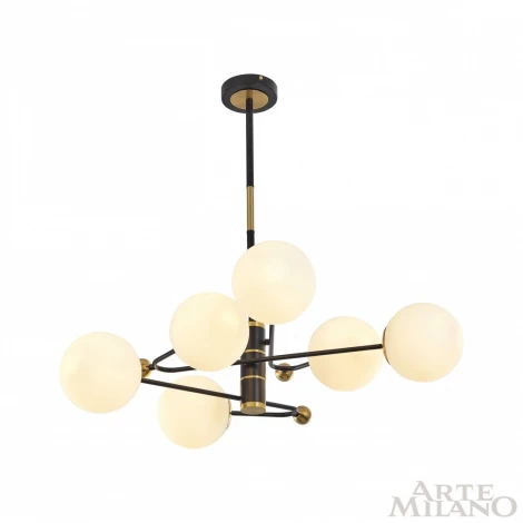 Потолочная люстра на штанге Arte Milano 272708/6 BK/GD (220V, шарики)