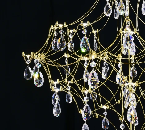 Подвесная люстра светодиодная с пультом и хрустальными подвесками Asfour MyFar Allegria MR2642-66P-50AD