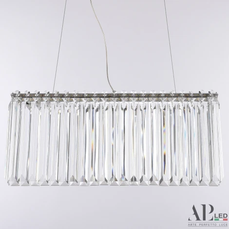 Подвесная люстра светодиодная APL LED Sicilia SH08.50.A.Ni.4000 (220V, хрусталь, на тросе)