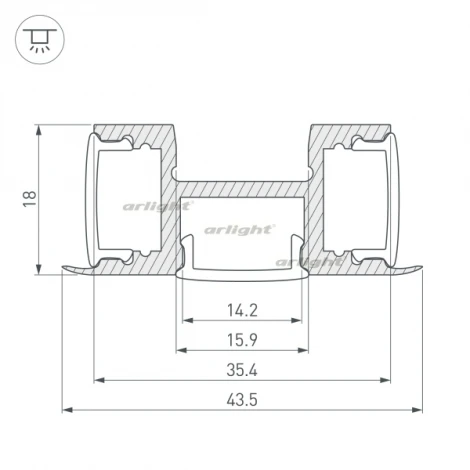 Профиль ARH-TRI-D-2000 ANOD (Алюминий) 018829 Arlight